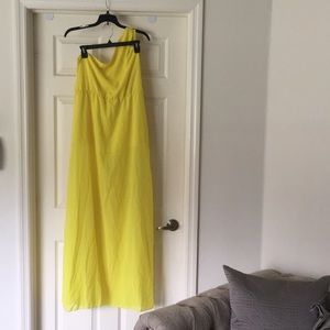 Non branded yellow one shoulder dress NWOT